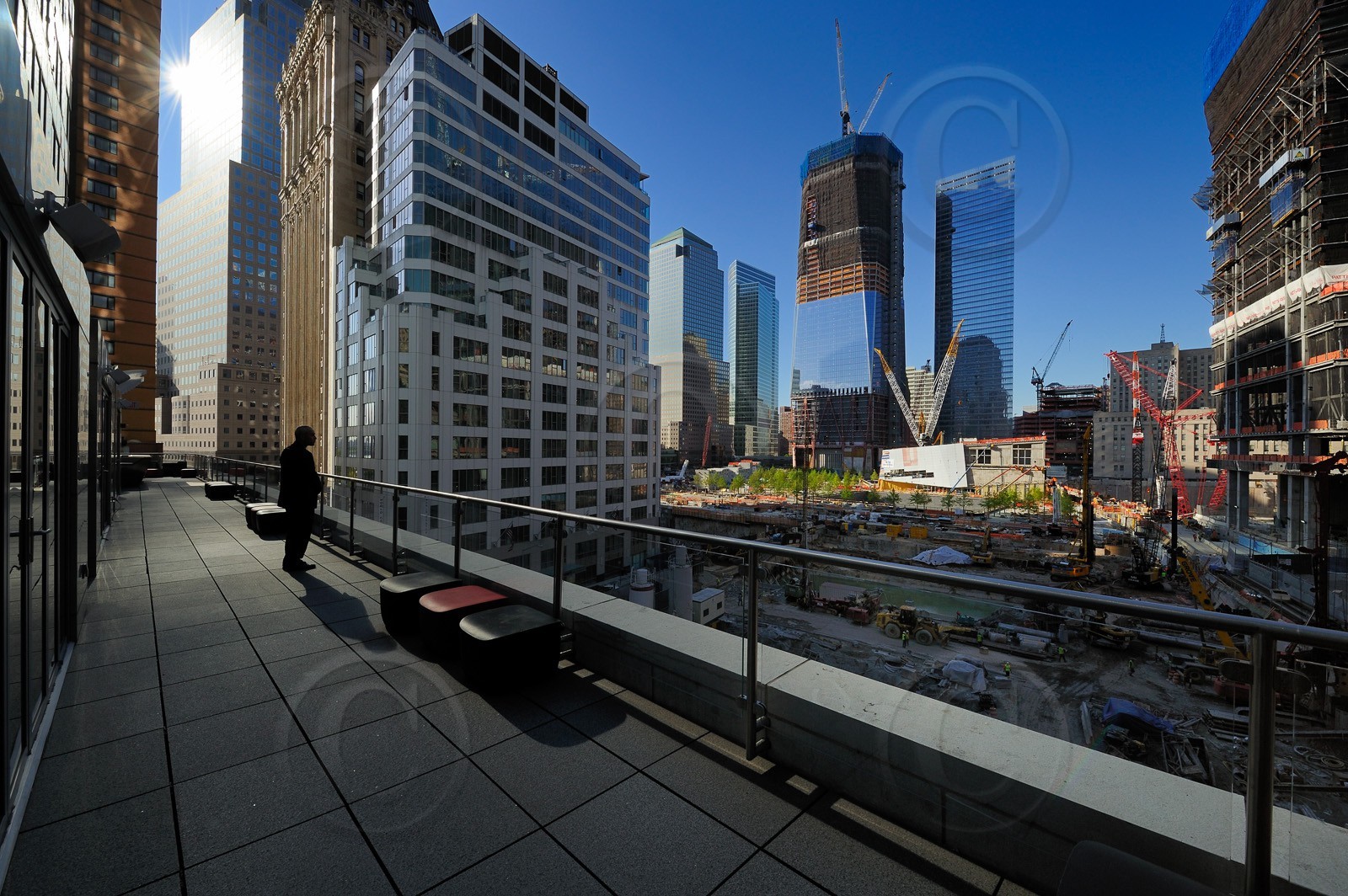 Etats-Unis, New-York, Manhattan, reconstruction du site de Ground Zero avec le One World Trade Center (Freedom Tower)   United States, New York, Manhattan, reconstruction at Ground Zero with the One World Trade Center (Freedom Tower)